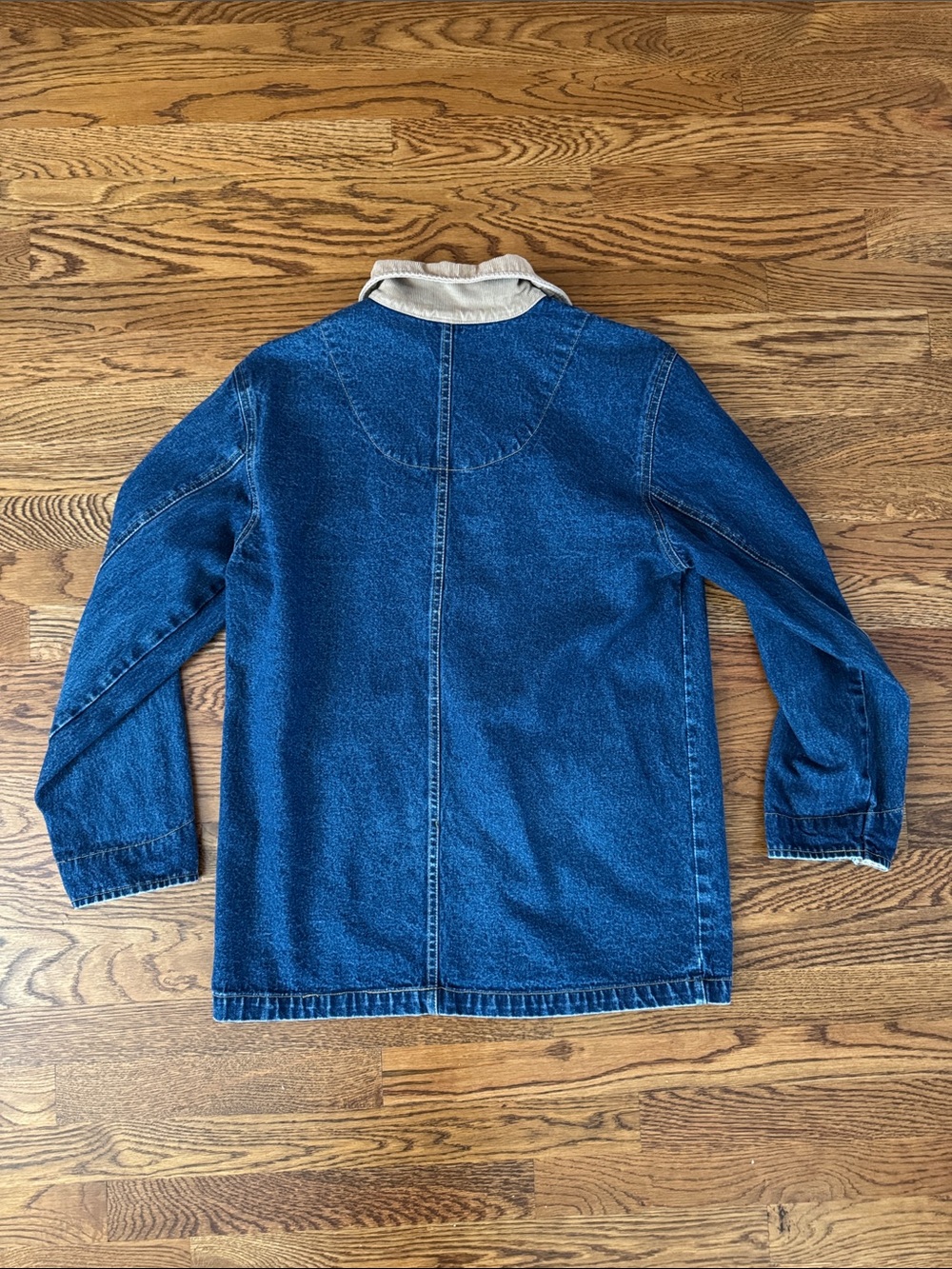 Vintage Bill Blass Denim Chore Jacket Shirt Corduroy Collar - Picture 3 of 3